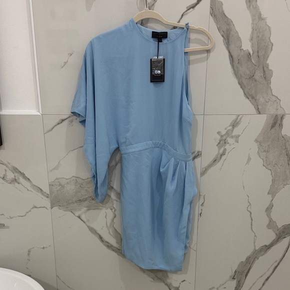 Michael Costello x Revolve Sky Blue One Shoulder Mini Dress | NWT - Picture 6 of 9